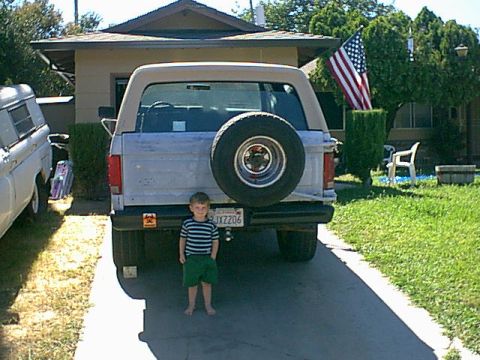 1983 Ford Bronco - Here is Christian standing at the rear of Jezebel. He likes this new toy.