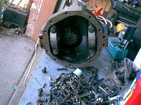 1983 Ford Bronco - this drain goes right into the bottom of the gear space.