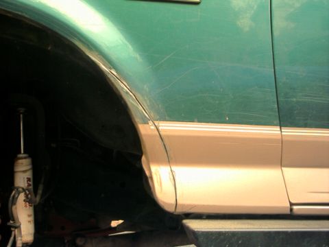 1996 Ford Bronco - removed trim and cut a half inch in from where I wanted the opening
