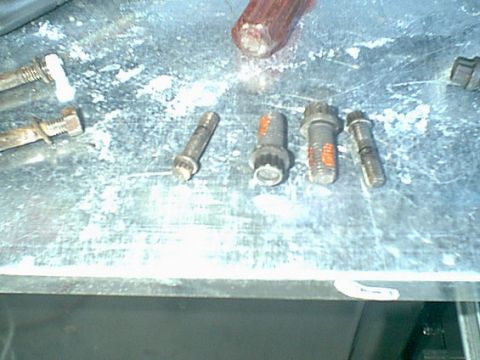 1983 Ford Bronco - Here are the stock (the smaller bolts) and the new bolts for the new shaft. it will ba alot stronger.