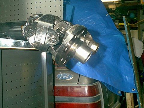 1983 Ford Bronco - you can see the new shaft flexes alot more than the old stock and it is much larger.