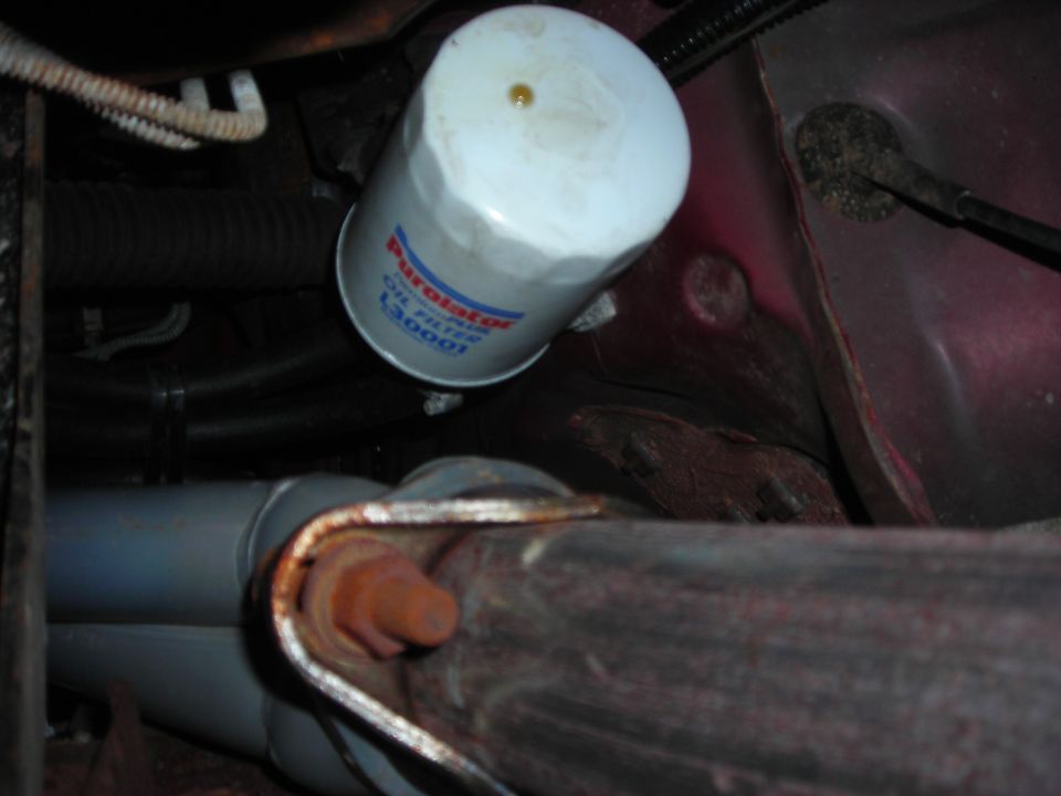 Purolator oil filter L30001 and exhaust pipe