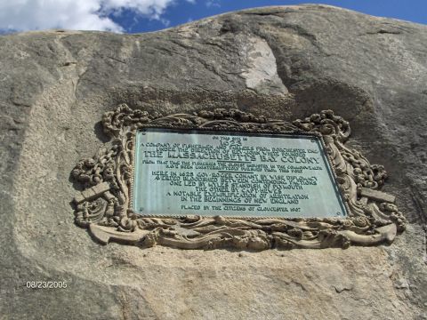 1996 Mercury Grand Marquis - A historical marker details the founding of the Massachusetts Bay Colony, dated 1623, with a visible date stamp of 08/23/2005.