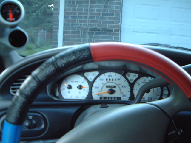 Gauges installed in car.