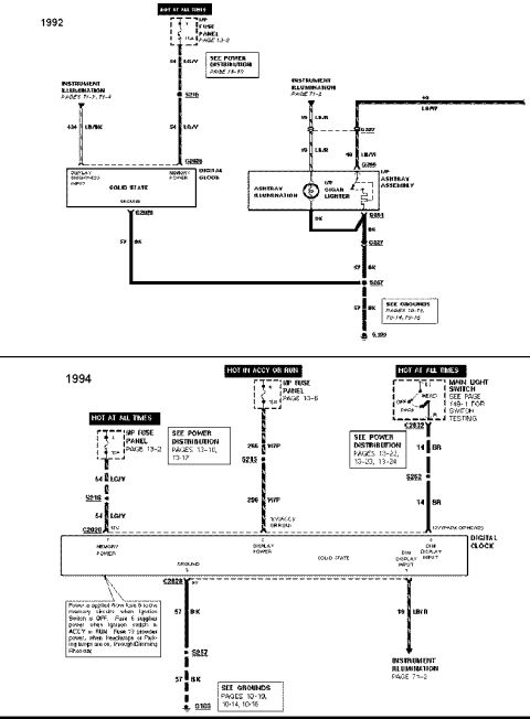 1993 Ford Taurus - 3 wire and 5 wire clock wire diagram