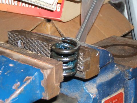 1988 Ford Bronco - Had to shave off about a 1/2 an inch of the spring with the longer axle shafts.