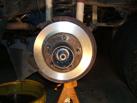 1988 Ford Bronco - Installation of new upgraded hub/spindle and rotor, along with installing Warn Premium Hubs.