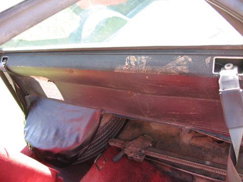 1973 Ford Ranchero - Spare tire and jack are stored in the trunk of this vehicle.