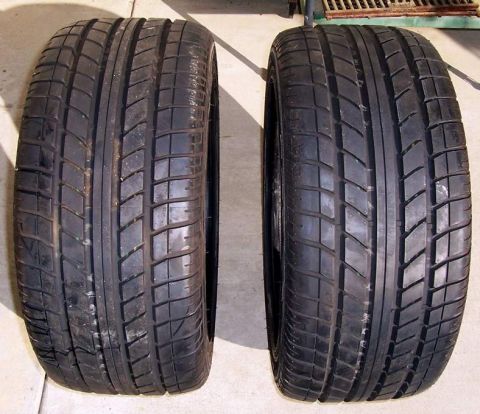 1978 Ford Mustang II - Two tires are shown side-by-side, with visible tread patterns.