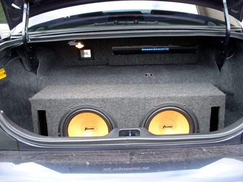 2000 Ford Crown Victoria - Boom boom boom...2 12" Farenheit subs.