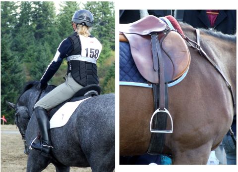 1976 Ford F-150 - Equestrian event with rider and horse, showing saddle details.