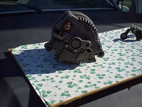 1983 Ford Bronco - Here is the Back of the TEMPO alt. I decided i going to turn this into a welding alt. the mount will work great for that.