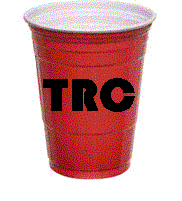 1993 Ford Taurus - A red plastic cup with the letters "TRC" printed on its side.