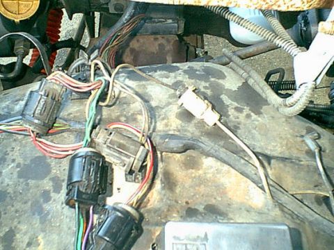 1983 Ford Bronco - the connector on far right is the altitude sensor. the plug in the middle is the O2 plug. it all comes out and tossed in the trash.