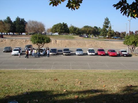 1992 Ford Taurus - A group of cars are parked in an outdoor lot on a sunny day.