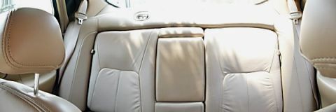 1998 Ford Taurus - Panoramic of backseat. The fold-down seats look funny.