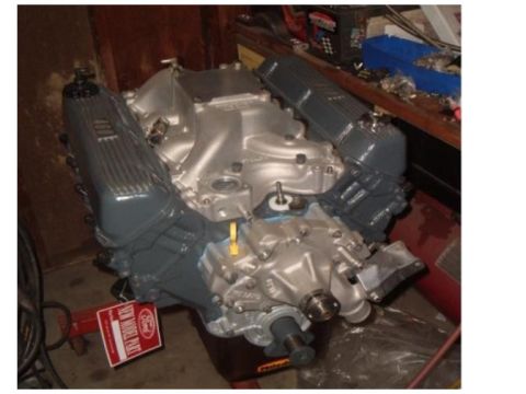 1971 Ford Ranchero - A Ford V8 engine is shown, possibly a performance build, with a red tag indicating it's a new replacement part.