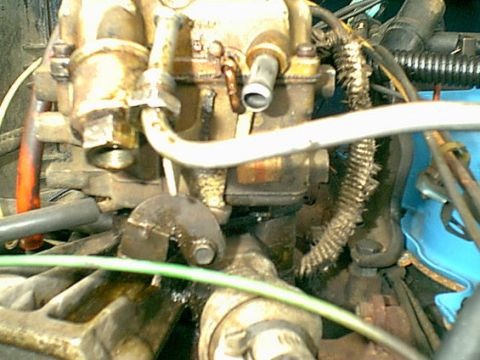 1983 Ford Bronco - Here is a view from the front. you can see all spots leak on this thing.