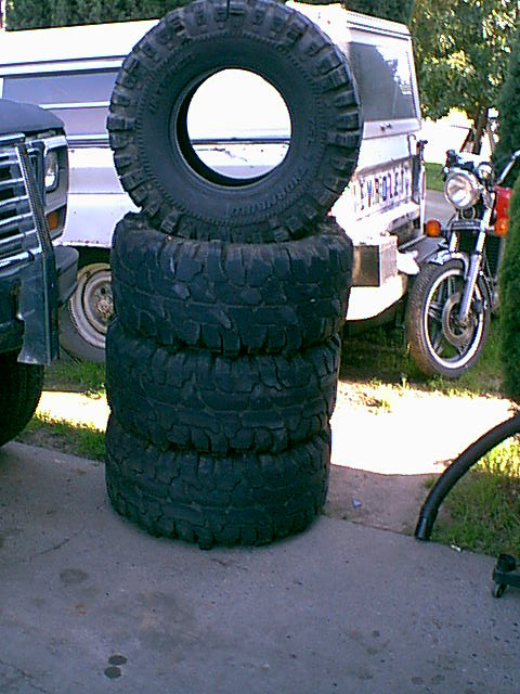 1983 Ford Bronco - a good friend gave these 35" thornbirds to me. they are used and but still have tread and will work fine. i just need to get different rims.