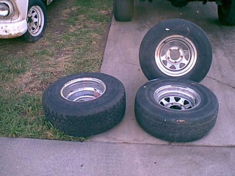 1983 Ford Bronco - these were of a ford truck that was being tossed. i took one spare and traded it out for my spare (far left. i left these on the street and…