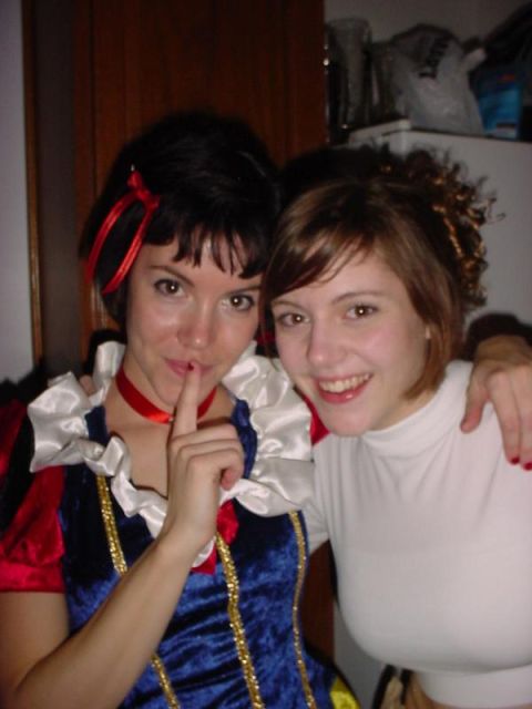 1995 Ford Probe - Two friends celebrate Halloween in costume, with one dressed as Snow White and the other in a white turtleneck.