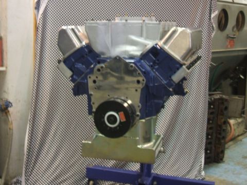 1972 Ford Ranchero - V8 engine on stand, likely a Ford Cleveland based on context, but not a complete vehicle.