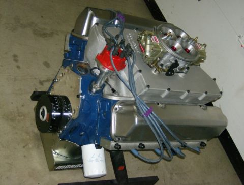 1972 Ford Ranchero - A custom V8 engine assembly is shown, a polished intake manifold and valve covers.