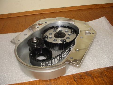 1972 Ford Ranchero - This polished aluminum supercharger drive assembly features a black timing belt and pulleys, likely for an aftermarket performance applicat…