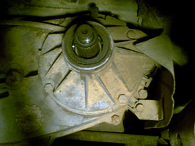 this is the rear output shaft. i got a new seal and replaced it at this time.