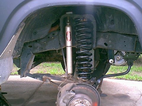 1983 Ford Bronco - Here is the new coil in the pass side and bolted in. i still need to secure the shock.