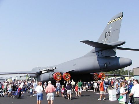 1998 Ford Taurus - A rear shot of B1-B. What a funky looking plane.