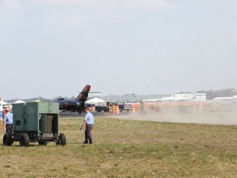 1998 Ford Taurus - MiG-17 throttling-up to taxi to runway. Seconds after this picture, he really poured on the power and kicked-up a huge cloud of dust and di…