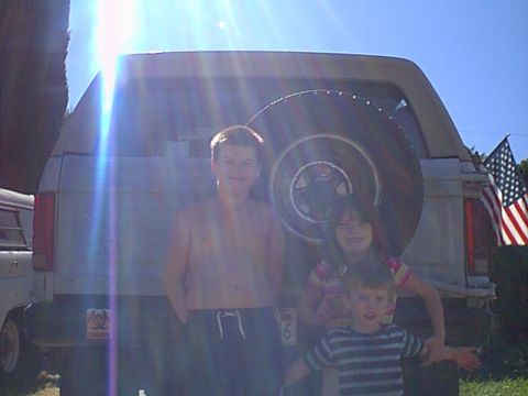 1983 Ford Bronco - the kids again with the bright sun...