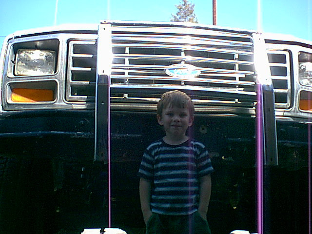Here is Christian and the stock old bumper.