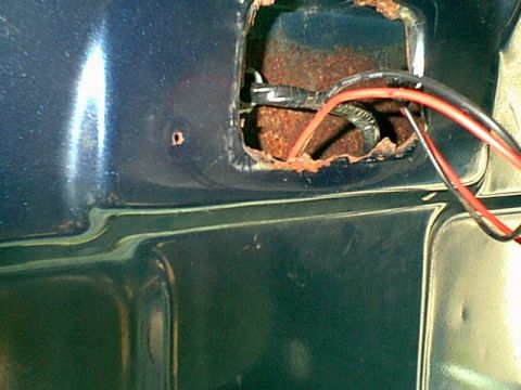 1983 Ford Bronco - The PO chopped the stock dome light and mount. the wires were missing as well. here is the 2 power feed wires i ran. the red is door and sw…