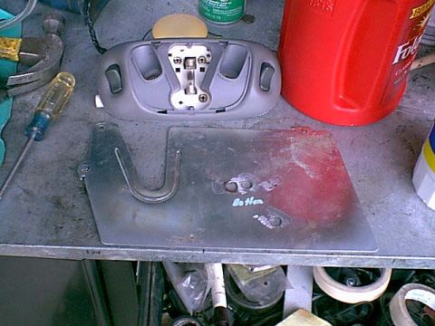 1983 Ford Bronco - I made a new mount out of a file cabinet spacer. here you can see the mount holes for the wires and light.. the light came out of a 1992 Ta…