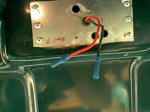 1983 Ford Bronco - Here are the wires and new mount riveted to the roof.