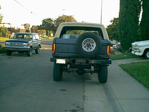 1983 Ford Bronco - here it the plate alittle bit down the street. (Matts stock bronco to the left of mine).