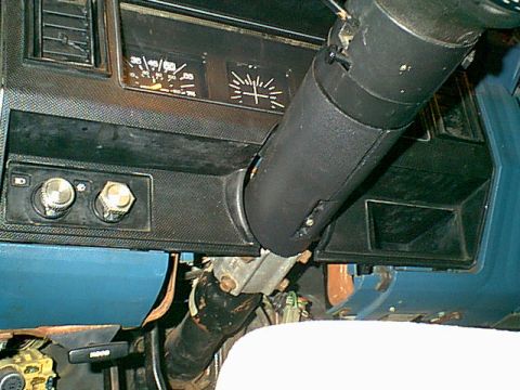 1983 Ford Bronco - Here is a view looking up at the stock no Tac guage.