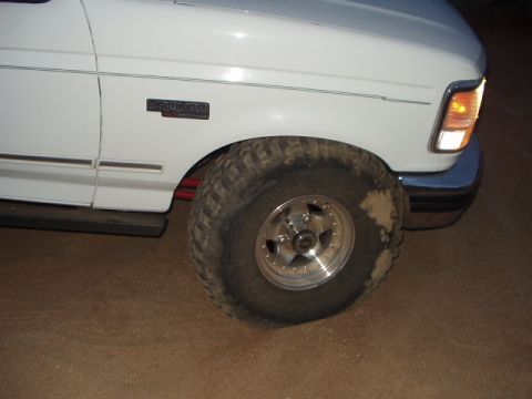 1993 Ford Bronco - the tire is not as close at it looks in the picture, just a weird camera angle
