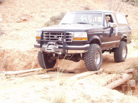 1993 Ford Bronco - crossing the bridge....if you can call it that