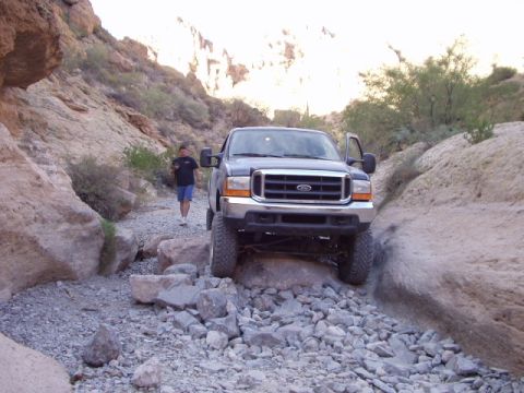 1993 Ford Bronco - had to highlift the front up off the rock and drive forward