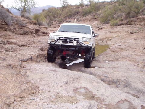 1993 Ford Bronco - This 1993 Ford Bronco is shown tackling a challenging off-road course.
