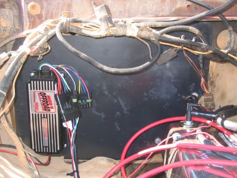 1979 Ford Bronco - MSD 6 Off Road Ignition on panel in place of heater box...