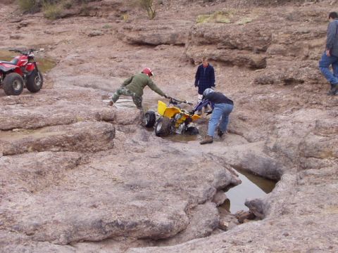 1993 Ford Bronco - some morons on quads that went for a swim cause they didnt know how to ride, plus its not realy a quad friendy trail