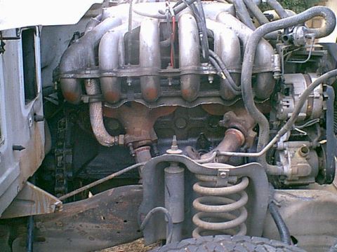1983 Ford Bronco - here is the pass side of the motor before the wash up.