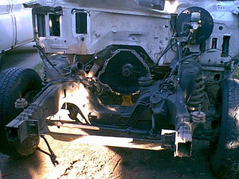 1983 Ford Bronco - here is a head on view with the motor out.