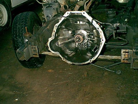 1983 Ford Bronco - here is the tranny out.