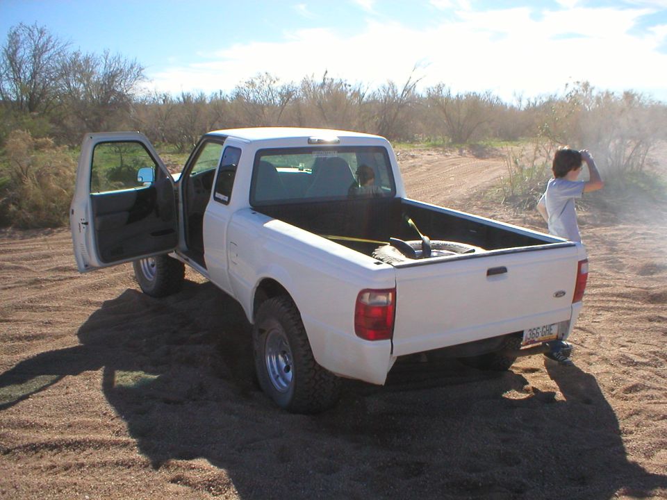 brian cant drive in sand to well, had to jump in and drive it out for him...lol