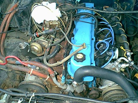 1983 Ford Bronco - here is the new valve cover paint and wires.